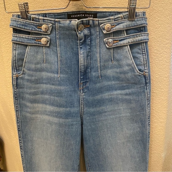 VERONICA BEARD Blue Beverly Skinny Flare High Rise Jeans Size 26 - Picture 2 of 9